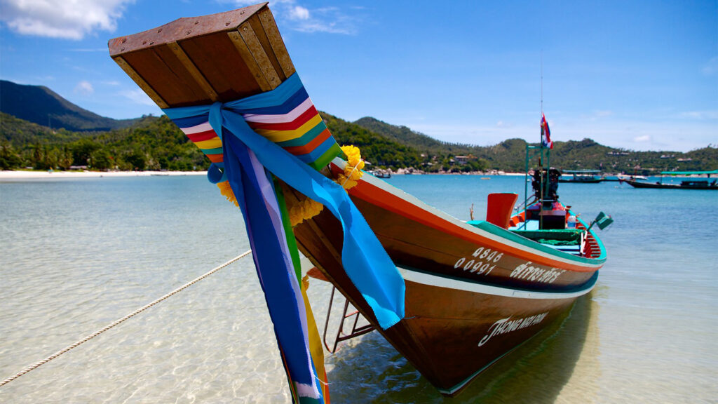 Boat parked on the beach