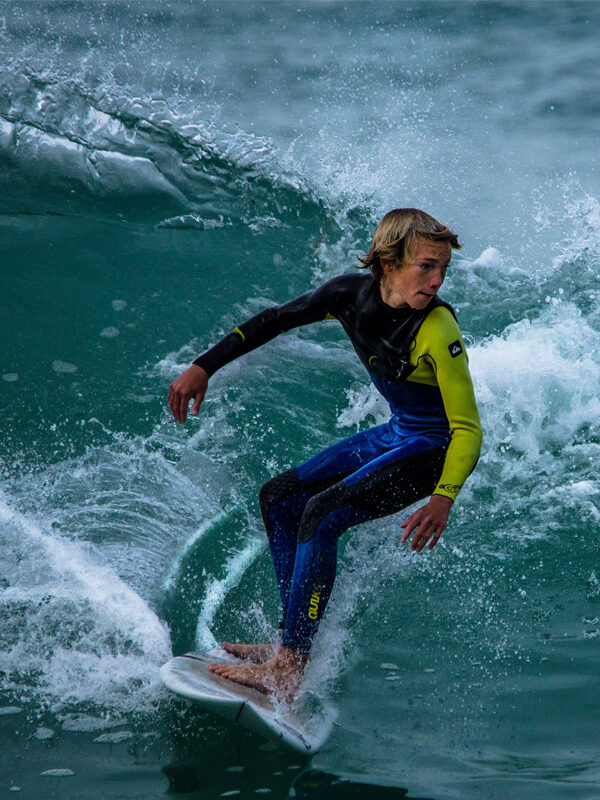 a man surfing